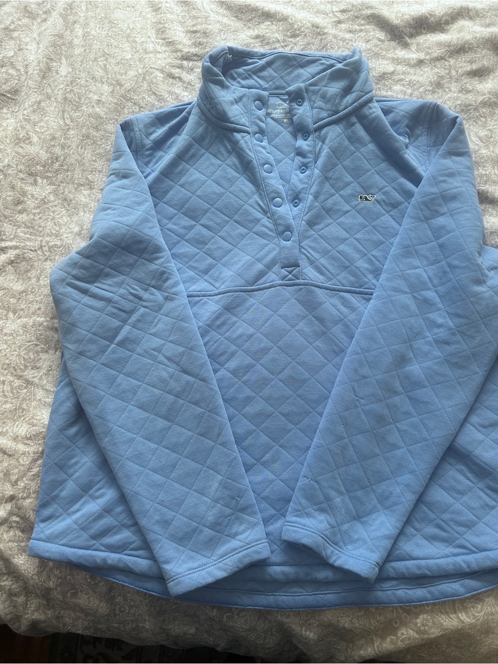 Vineyard Vines Quilted Pullover in Sky Blue